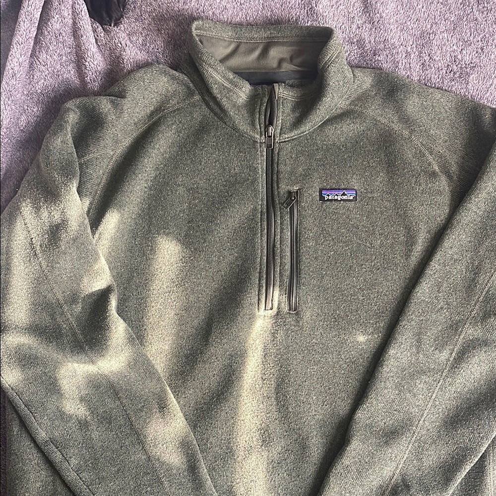 Patagonia Green Zip Up Sweater Fleece Comfort